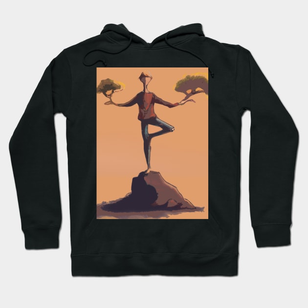 Yoga Tree Pose Hoodie by JohnCorney